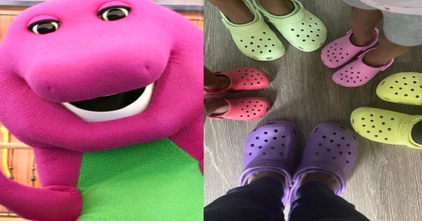Lanzó Crocs sandalias de Barney; causan furor en las redes