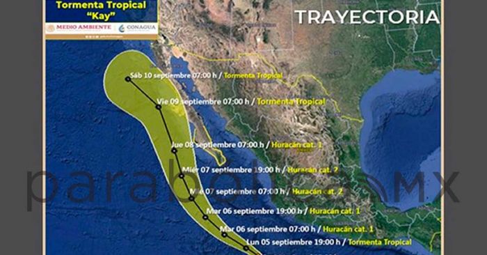 Se intensifica tormenta tropical “Kay” y provocará fuertes lluvias en 20 estados