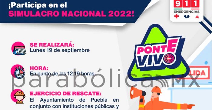 Invita Protecci&oacute;n Civil municipal a la ciudadan&iacute;a a participar en Simulacro Nacional 2022