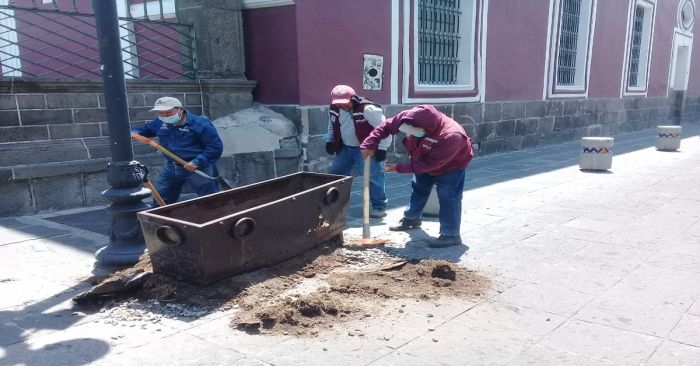 Contin&uacute;an labores de mejora en la imagen urbana del Centro Hist&oacute;rico de Puebla
