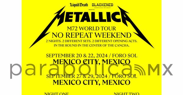 Ofrecerá Metallica 4 conciertos en la Ciudad de México