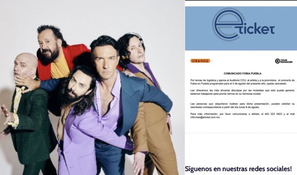 Cancela Fobia presentaci&oacute;n en el CCU de la BUAP