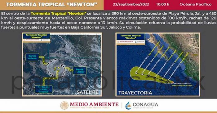 Alerta Conagua por tormenta tropical “Newton” en Colima