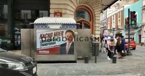 Retiran del Centro Histórico la publicidad pagada de Nacho Mier
