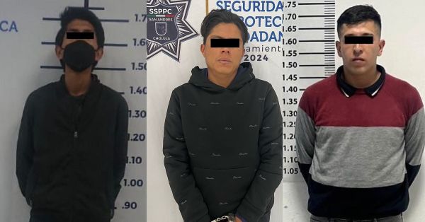 Detiene en San Andrés Cholula a tres probables responsables de robo