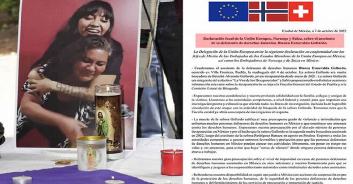 Condena Unión Europea asesinato de Esmeralda Gallardo, pide justicia