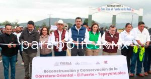 Inaugura Sergio Salomón la reconstrucción de la carretera Oriental-El Fuerte-Tepeyahualco