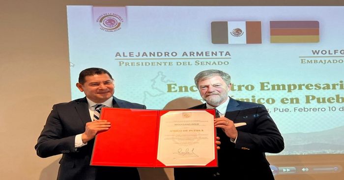 Reunión entre Armenta y el embajador de Alemania