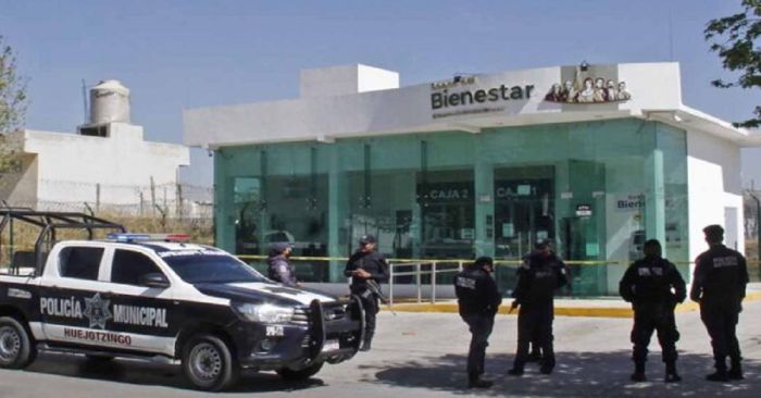 Intentan robar Banco del Bienestar de Huejotzingo