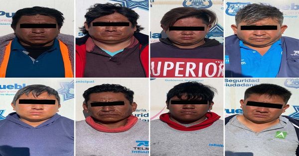 Detienen a ocho personas por el delito de robo de cableado en Puebla capital