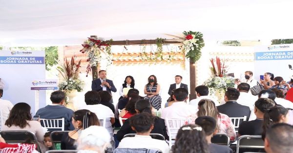 Realizan Jornada de bodas civiles gratuitas en San Andrés Cholula