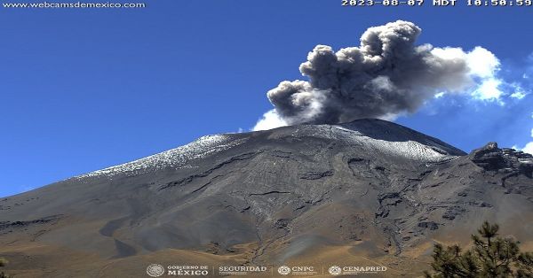 Continúa con actividad volcánica el Popocatépetl