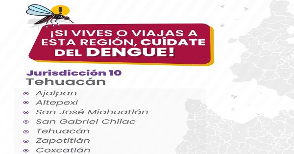 Hay dos personas hospitalizadas por dengue en Puebla