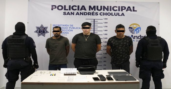 Aseguran en San Andrés Cholula a tres integrantes de &quot;Los Santos&quot;