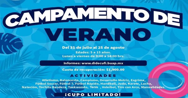 Anuncia BUAP su “Campamento de Verano 2023”