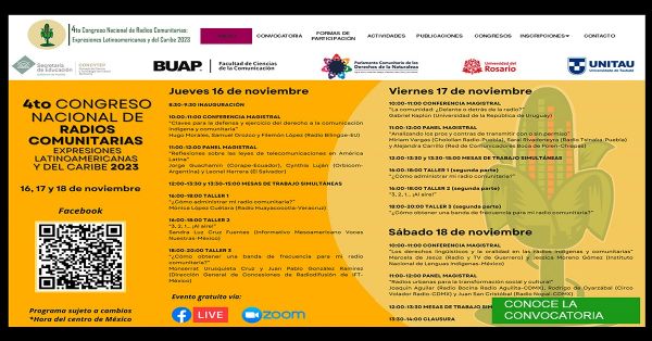 Realizarán en la BUAP 4º Congreso Nacional de Radios Comunitarias 2023