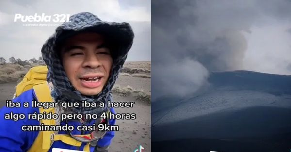 Viola TikToker cerco de seguridad y escala al volcán Popocatépetl