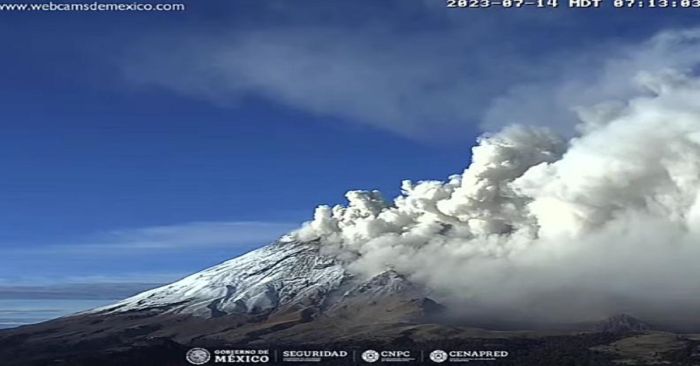 Mantiene SEGOB monitoreo permanente del volcán Popocatépetl