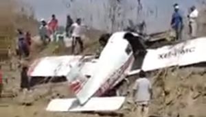 Cae avioneta en San Pedro Cholula; dos lesionados