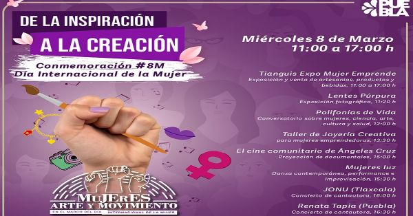 Conmemora Día Internacional de la Mujer con jornada “De la inspiración a la creación”