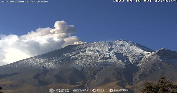 Continúa actividad en el Popocatépetl, semáforo permanece en amarillo Fase 2