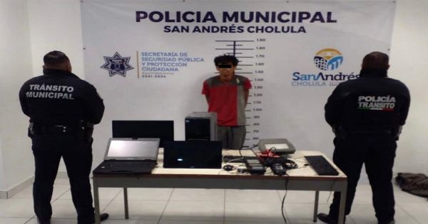 Hay un detenido en San Andrés Cholula por robo y daños a propiedad ajena