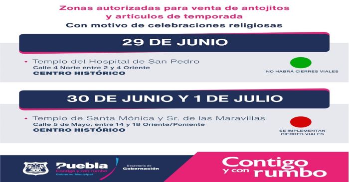 Permitirán colocarse a ambulantes por motivo de celebraciones religiosas