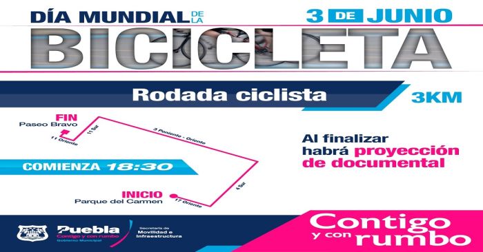 Celebrarán Día Mundial de la Bicicleta con una Rodada en la capital poblana