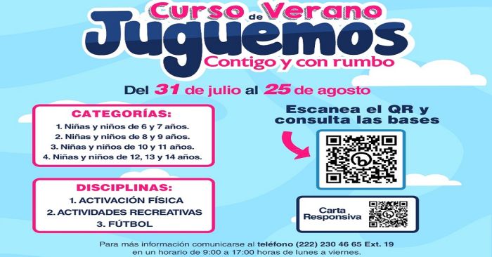 Anuncia Ayuntamiento de Puebla cursos de verano &quot;Juguemos contigo y con rumbo 2023”