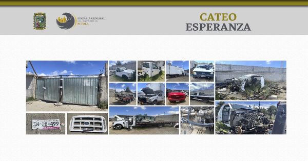 Localizan en Esperanza vehículos de procedencia ilícita, autopartes y otros indicios
