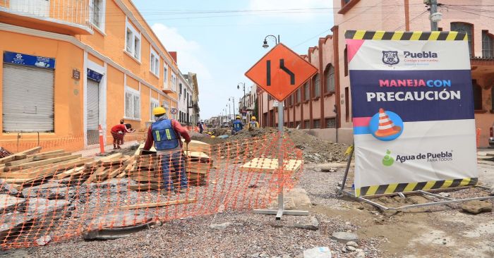 Continúa la rehabilitación integral de las calles del primer cuadro de la ciudad de Puebla