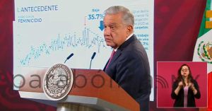 Han disminuido en 35,7% los feminicidios durante la actual administración: AMLO