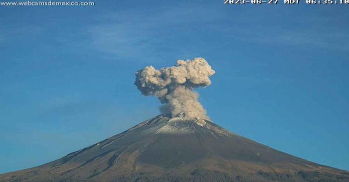 Se mantiene el Semáforo de Alerta Volcánica del Popocatépetl en Amarillo Fase 2