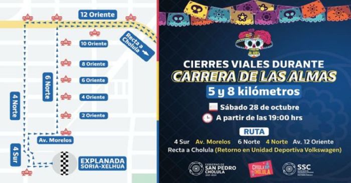 Anuncian cierres viales en San Pedro Cholula este fin de semana