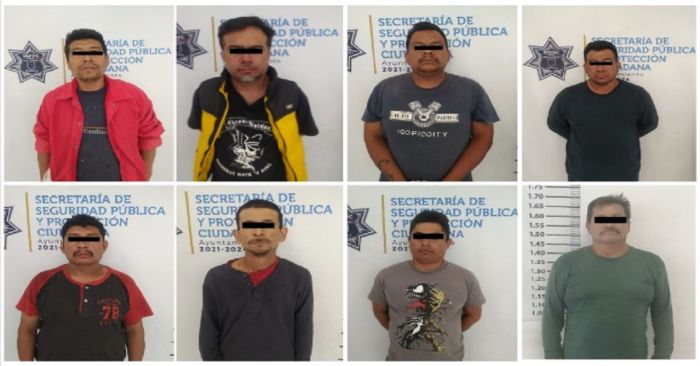 Detienen policías de San Andrés Cholula y de Atlixco a ocho presuntos responsables de robo