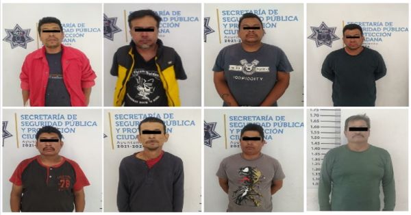 Detienen policías de San Andrés Cholula y de Atlixco a ocho presuntos responsables de robo