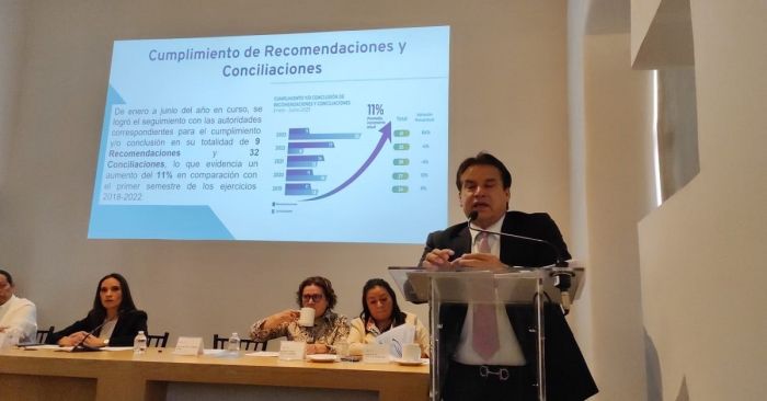 Rinde titular de la CDH Puebla informe semestral de actividades