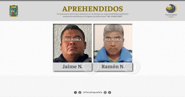 Detienen a Ramón N. y Jaime N., por los delitos de violación y abuso sexual respectivamente