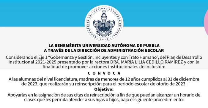 Apoyarán a madres estudiantes de licenciatura en la BUAP