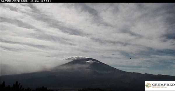 Registra Popocatépetl baja intensidad este 24 de diciembre