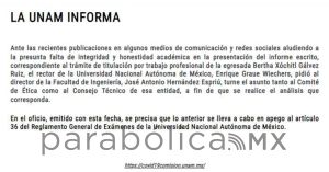 Ordena rector UNAM analizar informe de Xóchitl Gálvez