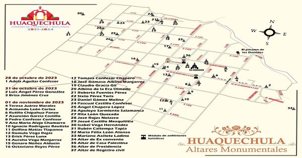 Colocarán 33 altares monumentales  en Huaquechula este 2023
