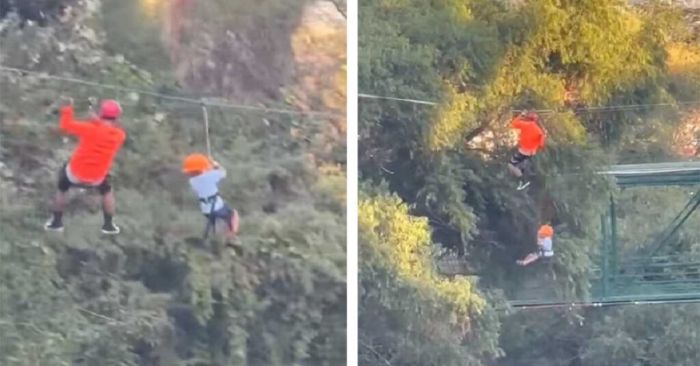 Cae niño de tirolesa en el Parque Fundidora de Monterrey