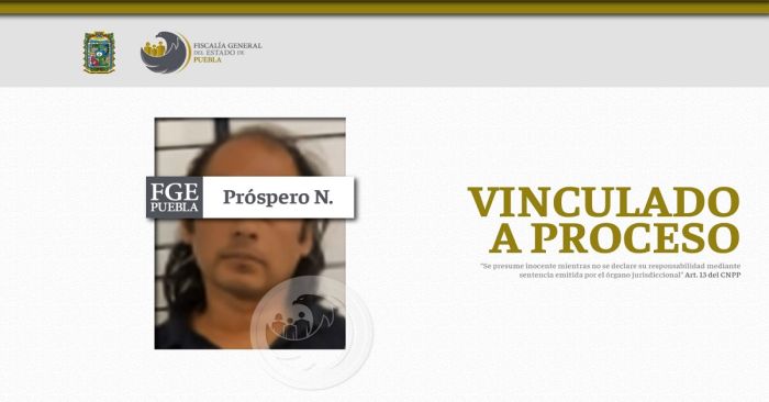 Vinculan a proceso a Próspero N., por el supuesto delito de violación