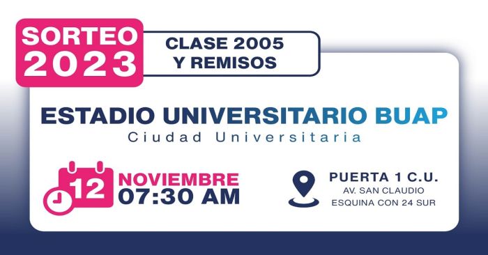 Será sede el Estadio Universitario BUAP del Sorteo SMN