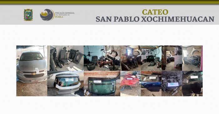 Catean predio en Xochimehuacan y hallan autopartes robadas