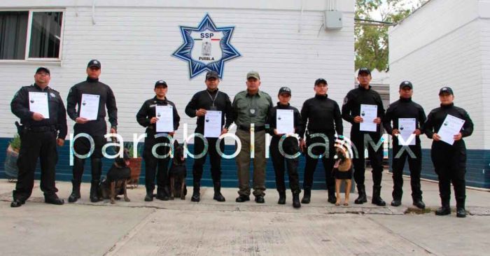 Certifica Policía Estatal a 10 elementos pertenecientes al Comando Canófilo