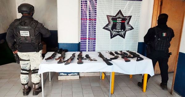 Decomisa Policía Estatal un arsenal en Chignahuapan