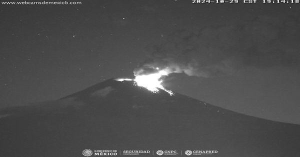 Amanece con actividad el Popocatépetl, registró 1436 minutos de tremor