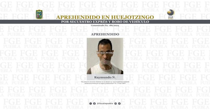 Investigan a Raymundo N. por los delitos de secuestro exprés y robo agravado de vehículo
